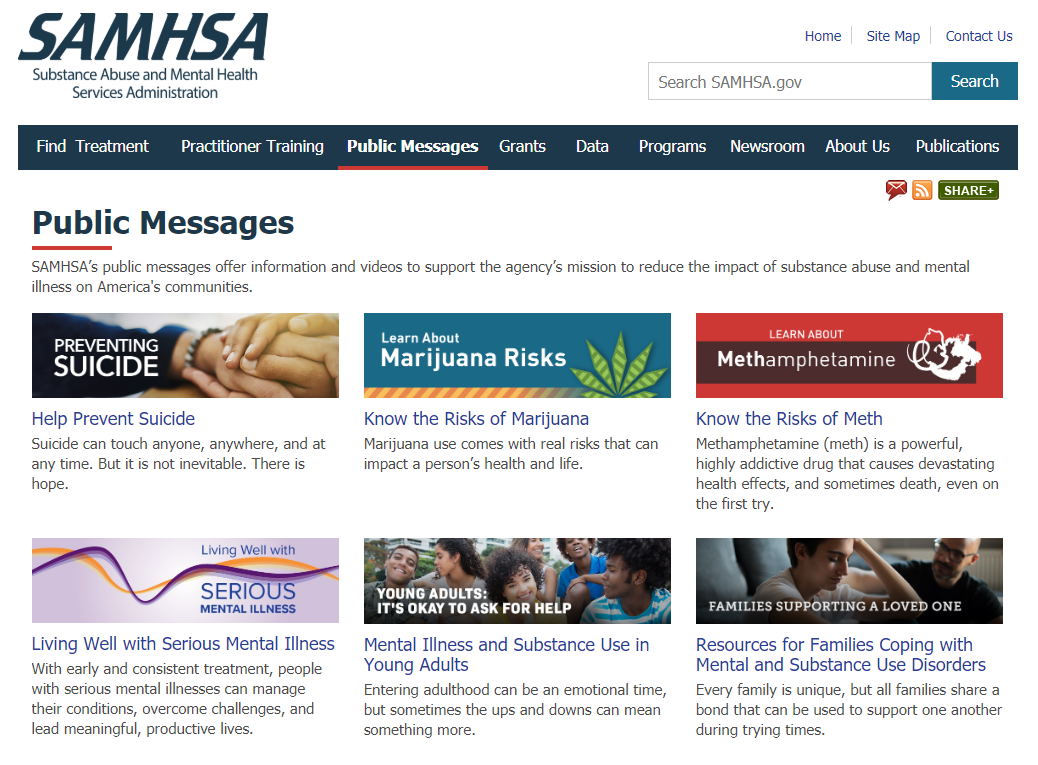 SAMHSA public messages