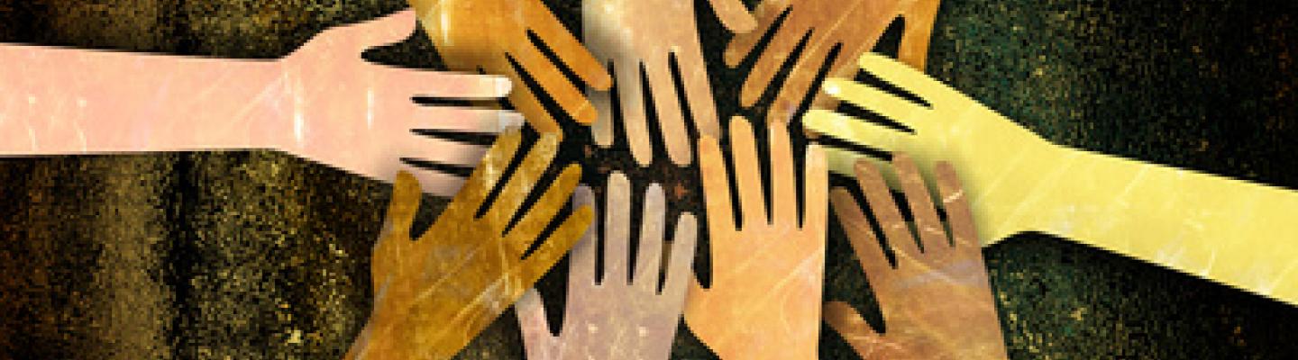 Image of multiple hands together