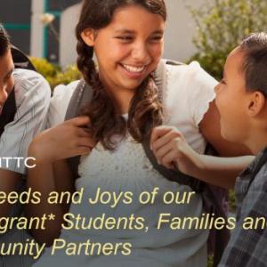 brown students laughing with backpacks