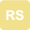 The letters R and S written in white on a light yellow background square.