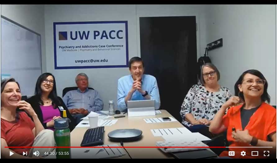 image of didactic presentation at UW Psychiatry and Addictions Case Conference (PACC)